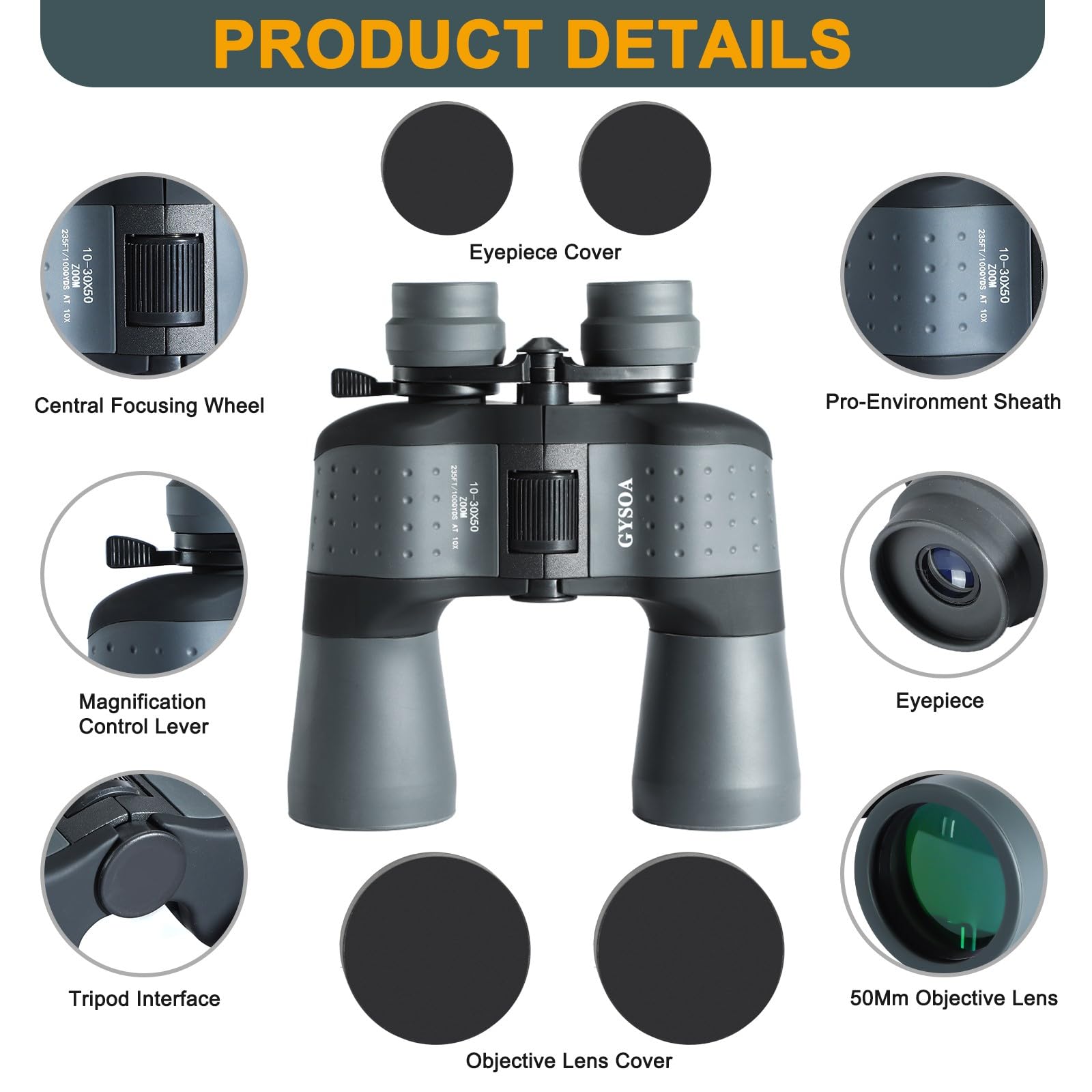 (10 30) X50 Hd Binoculars For Adults Compact High Powered Bird Watching   Waterproof Hunting Travel Binoculars With Phone Adapte